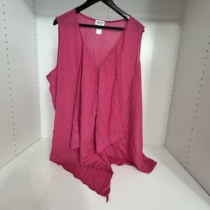 Monroe & Main 3X Plus Pink V‎ Neck Blouse Top Shirt Flowy NWT A3